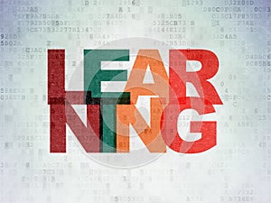 Studying concept: Learning on Digital Data Paper background