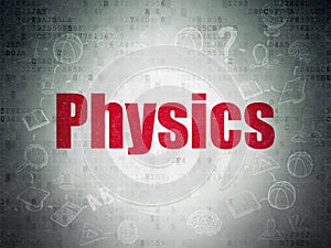 Studying concept: Physics on Digital Data Paper background