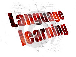 Studying concept: Language Learning on Digital background