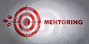 Studying concept: target and Mentoring on wall background