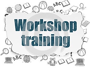 Studying concept: Workshop Training on Torn Paper background