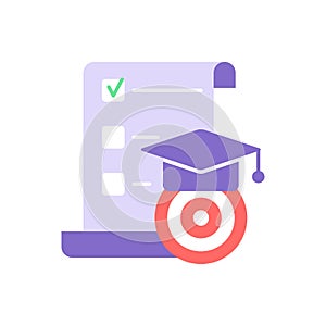 Studying goals vector flat color icon