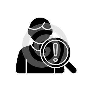 Studying risk factors black glyph icon