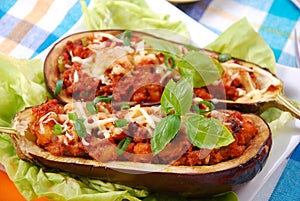 Stuffed aubergine photo