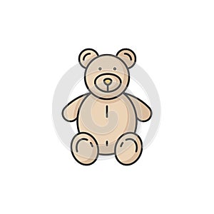 Stuffed bear RGB color icon