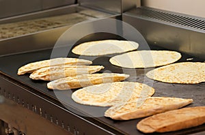 stuffed bread called piadina romagnola in Italy