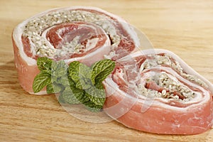 Stuffed breast of lamb