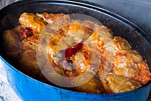 Stuffed cabbage leaf, traditional hungarian food