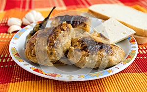 Stuffed cabbage leaves