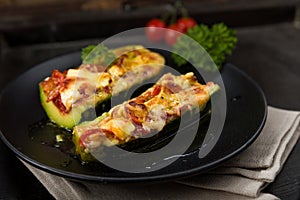 Stuffed courgettes