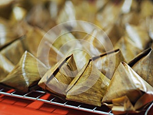 Stuffed Dough Pyramid Dessert, Stuffed Dough Pyramid, year cake, Chinese New Yearâ€™s cake, dessert Made with glutinous rice flour