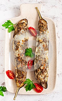 Stuffed eggplant with beef meat
