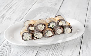 Stuffed eggplant rolls