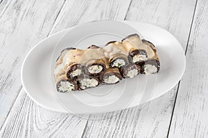 Stuffed eggplant rolls