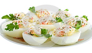 Stuffed eggs with trout
