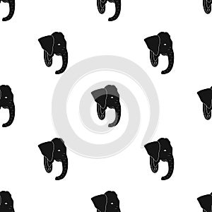 Stuffed elephant head.African safari single icon in black style vector symbol stock illustration web.