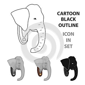 Stuffed elephant head.African safari single icon in cartoon style vector symbol stock illustration web.