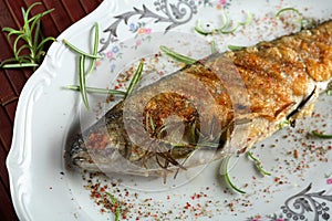 Stuffed grilled trout
