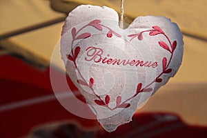 Stuffed heart Bienvenue