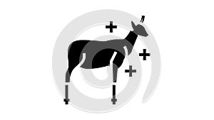 stuffed hoofed animal glyph icon animation