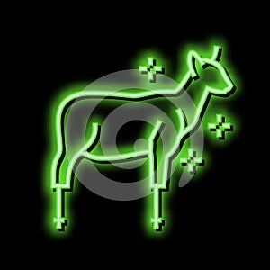 stuffed hoofed animal neon glow icon illustration