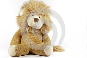 Stuffed lion on white background