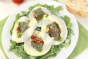 Stuffed mozzarella and basil