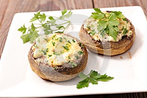 Stuffed mushroom with cheese