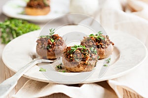 Stuffed mushrooms photo