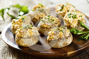 Stuffed mushrooms with bacon and cream cheese