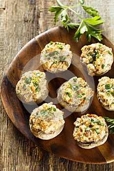 Stuffed mushrooms with bacon and cream cheese
