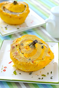 Stuffed pattypan squash