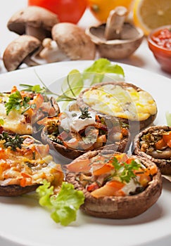 Stuffed portabello mushrooms photo