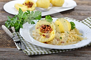 Stuffed potato dumplings