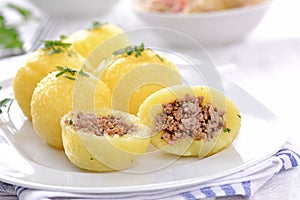 Stuffed potato dumplings