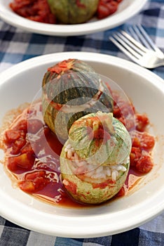 Stuffed round summer squash