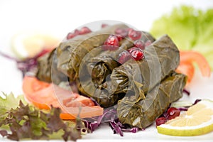 Stuffed vine leaves plate ,lebanese cuisine