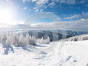 Stuhleck Semmering skiing region during winter