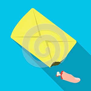 A stump of a finger, a crime.Bloodied finger phalanx single icon in flat style vector symbol stock illustration web.