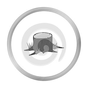 Stump vector icon in monochrome style for web