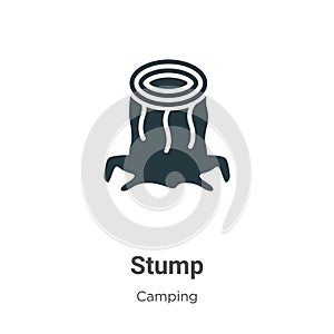 Stump vector icon on white background. Flat vector stump icon symbol sign from modern camping collection for mobile concept and