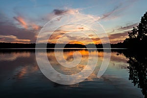 Stumpy Lake Brilliant Orange Sunset in Virginia Beach, Virginia