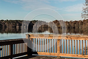 Stumpy Lake in Fall from Fishing Pier