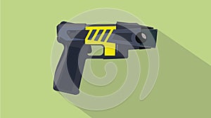 Stun gun pistols electric with flat and long shadow style