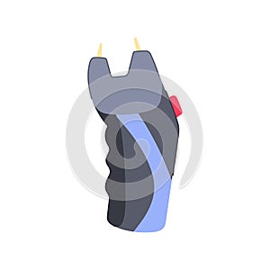 stun taser gun cartoon vector illustration