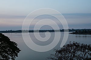 Stung Treng city at the Mekong River in Laos.