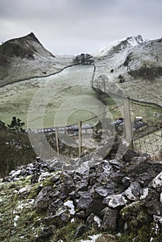 Stuning Winter landscape image of Chrome Hill and Parkhouse Hill