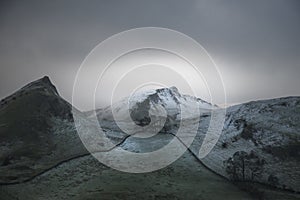 Stuning Winter landscape image of Chrome Hill and Parkhouse Hill