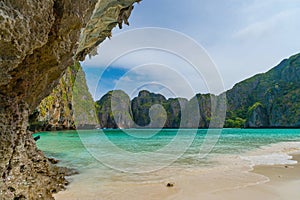 Stuningly beautiful seascape of Maya Bay on Phi Phi Leh island, Thailand