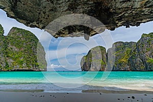 Stuningly beautiful seascape of Maya Bay on Phi Phi Leh island, Thailand